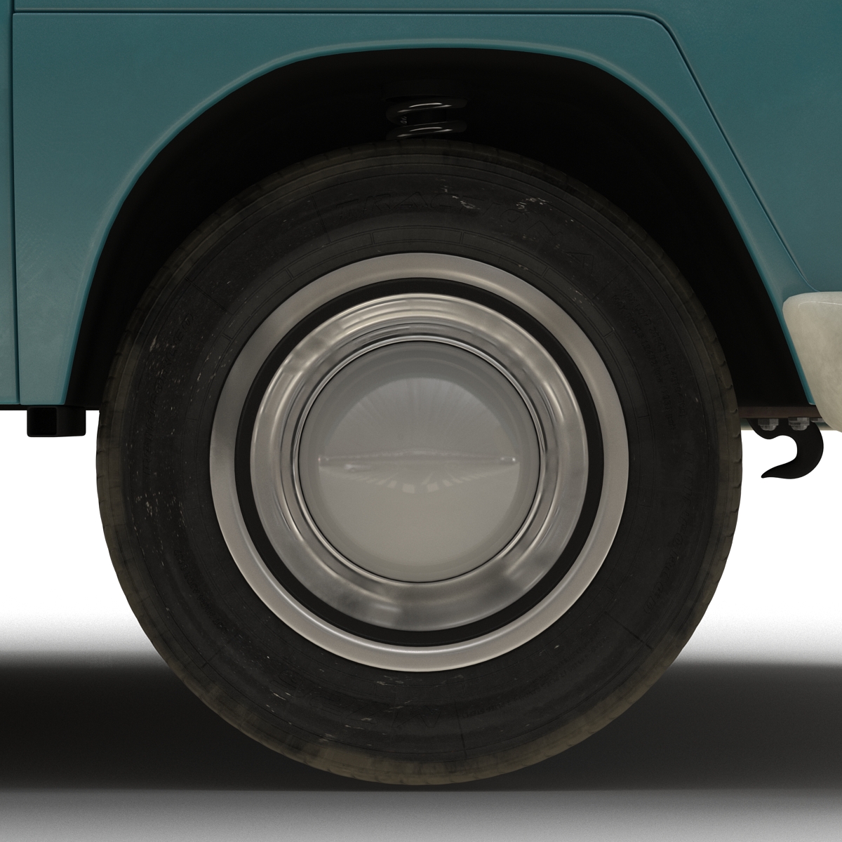 3D Volkswagen Type 2 Single Cab Pick Up Rigged Blue model