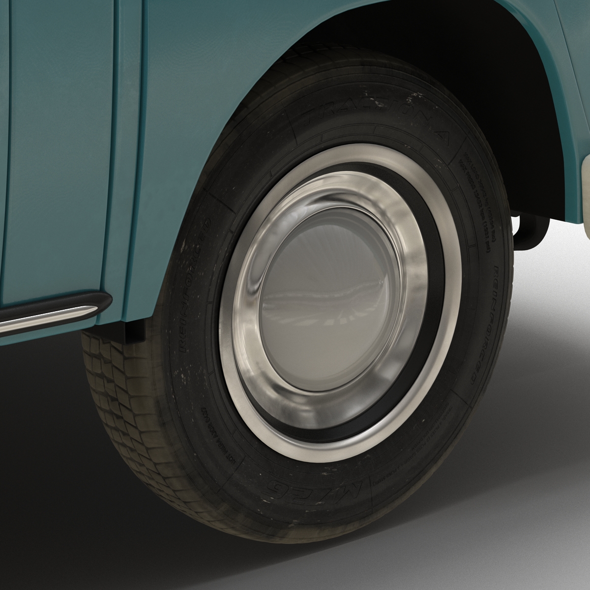 3D Volkswagen Type 2 Single Cab Pick Up Rigged Blue model