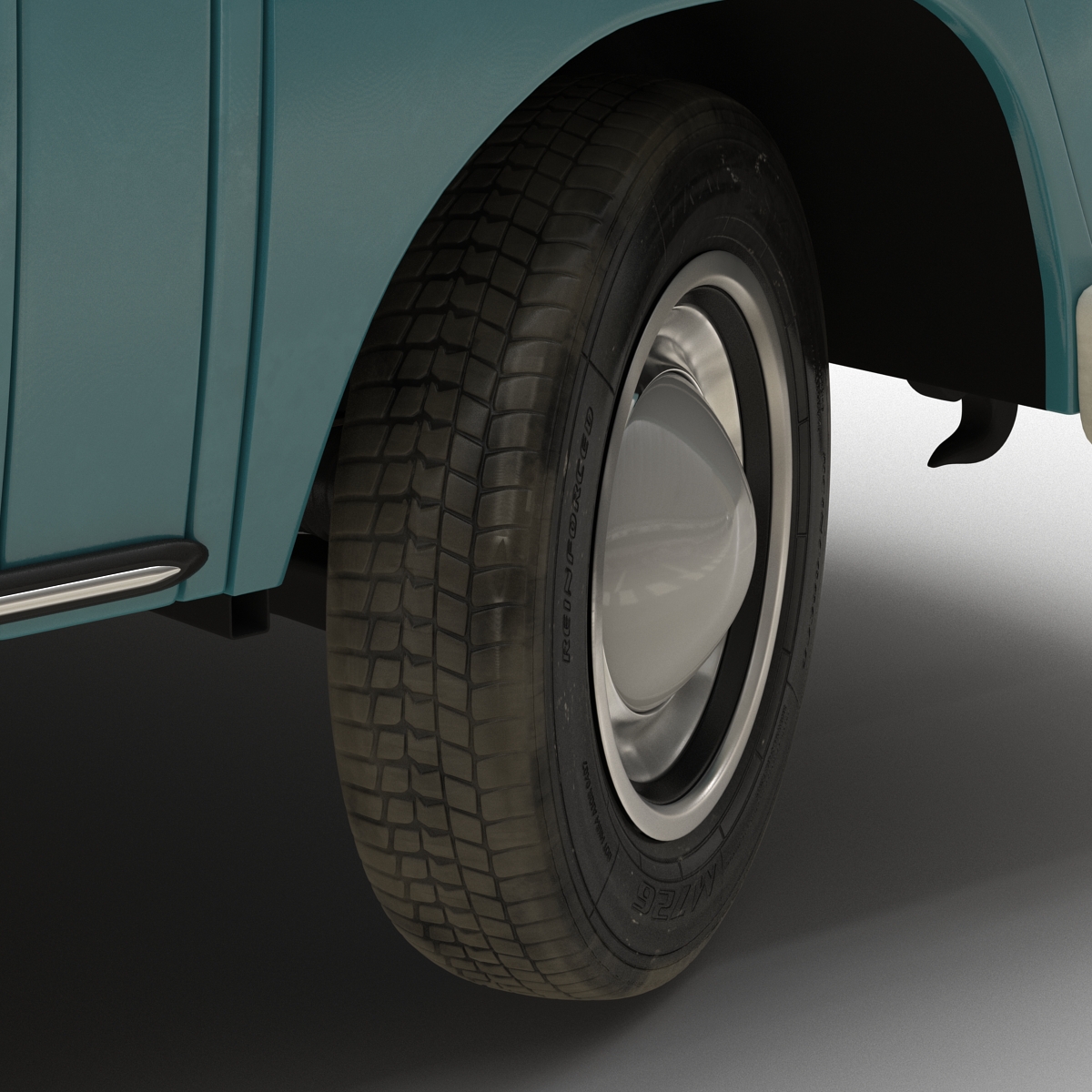 3D Volkswagen Type 2 Single Cab Pick Up Rigged Blue model