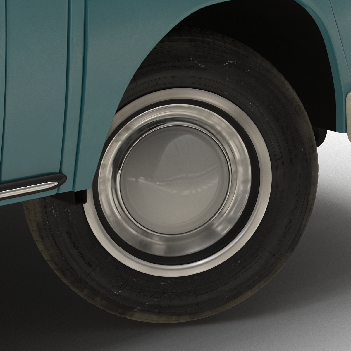 3D Volkswagen Type 2 Single Cab Pick Up Rigged Blue model