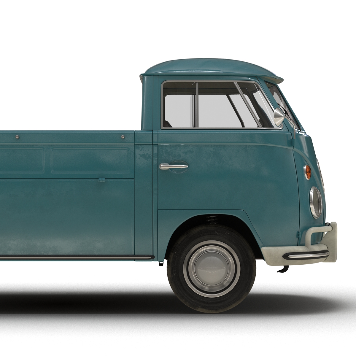 3D Volkswagen Type 2 Single Cab Pick Up Rigged Blue model