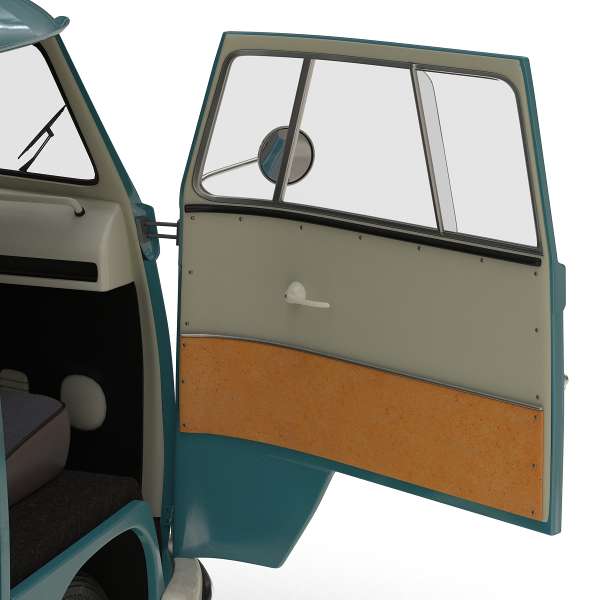 3D Volkswagen Type 2 Single Cab Pick Up Rigged Blue model