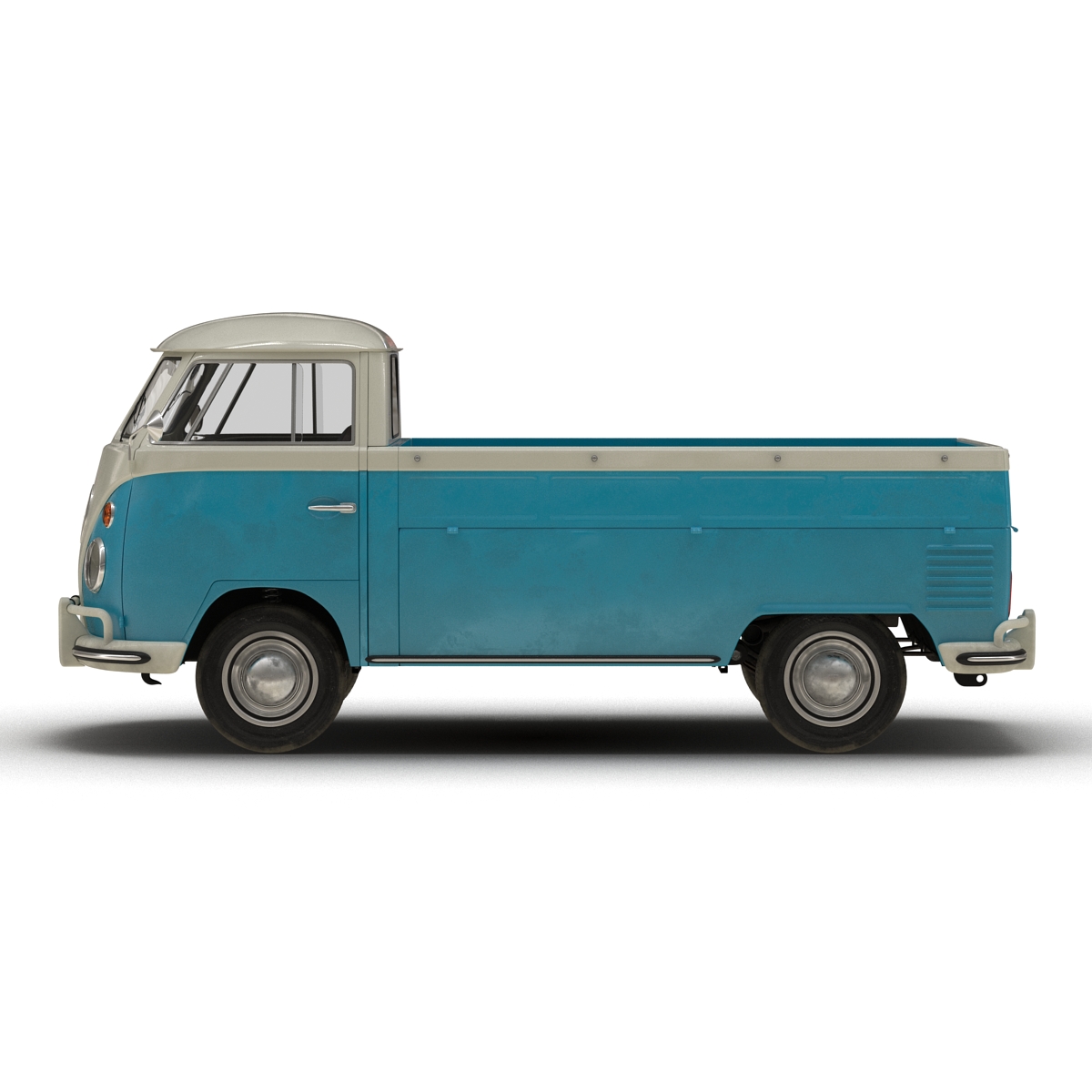 3D model Volkswagen Type 2 Single Cab Pick Up Rigged Blue 2
