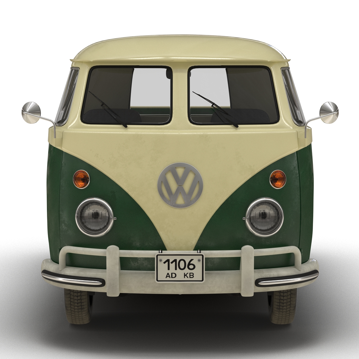 Volkswagen Type 2 Single Cab Pick Up Rigged Green 3D model
