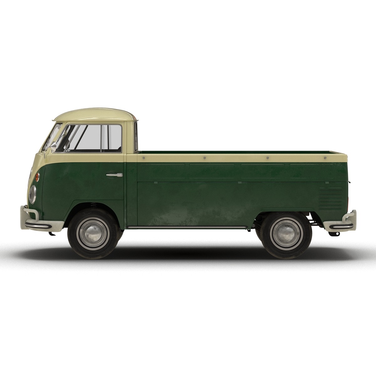 Volkswagen Type 2 Single Cab Pick Up Rigged Green 3D model