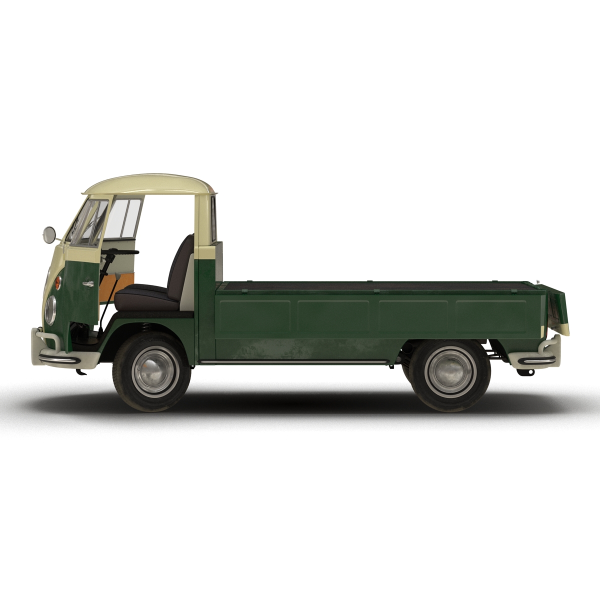 Volkswagen Type 2 Single Cab Pick Up Rigged Green 3D model