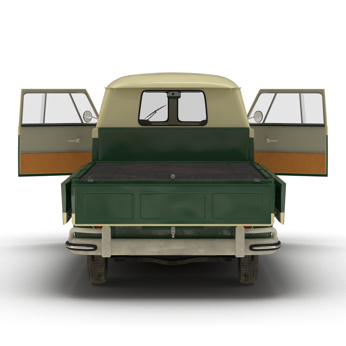 Volkswagen Type 2 Single Cab Pick Up Rigged Green 3D model