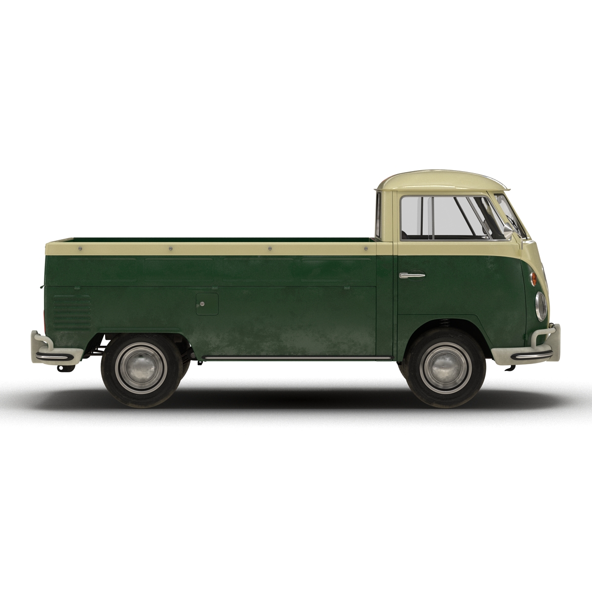 Volkswagen Type 2 Single Cab Pick Up Rigged Green 3D model
