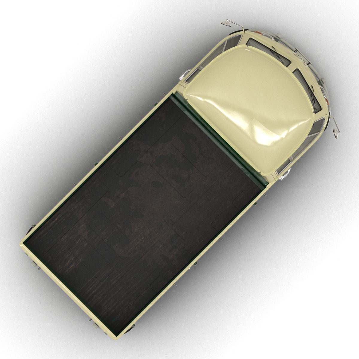 Volkswagen Type 2 Single Cab Pick Up Rigged Green 3D model