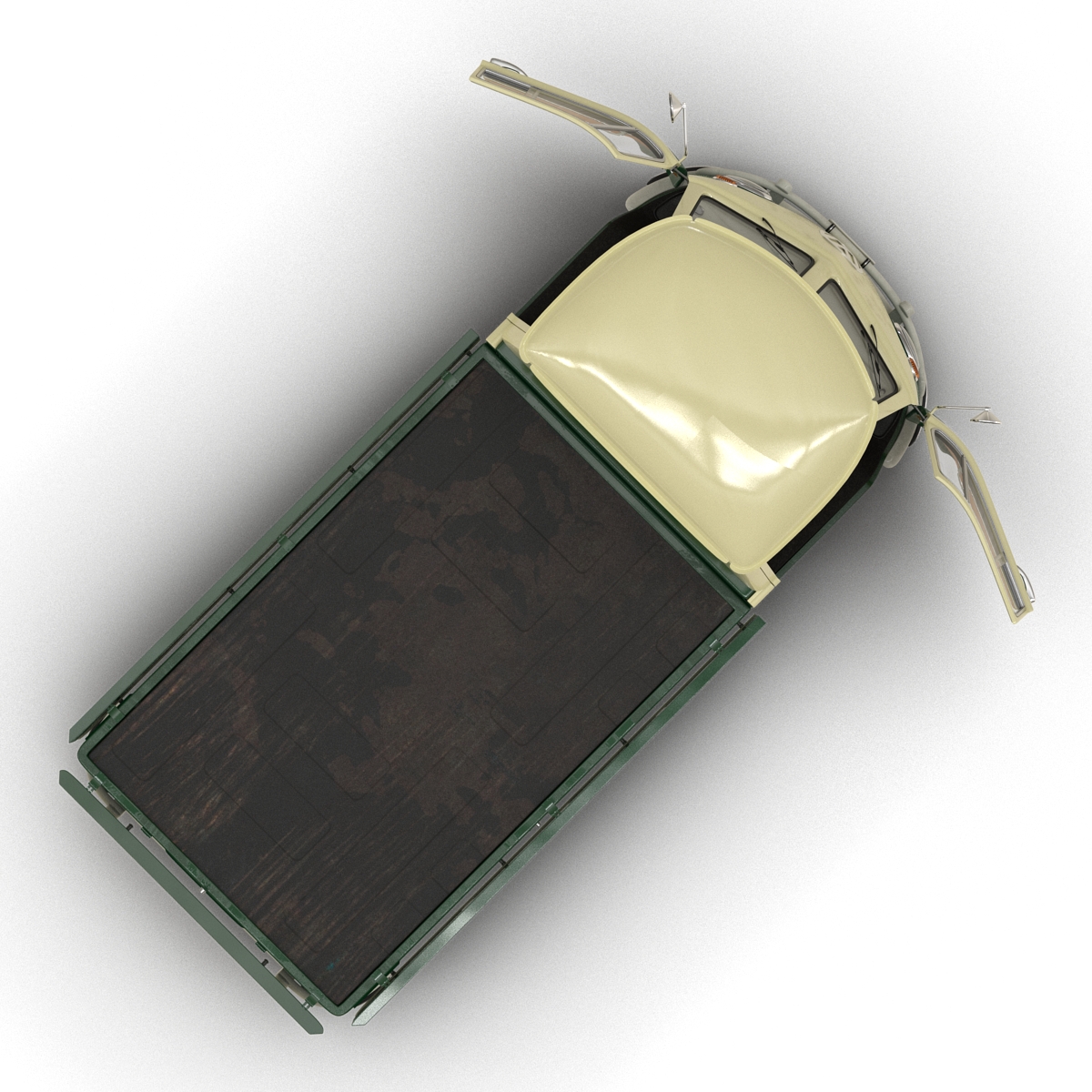 Volkswagen Type 2 Single Cab Pick Up Rigged Green 3D model
