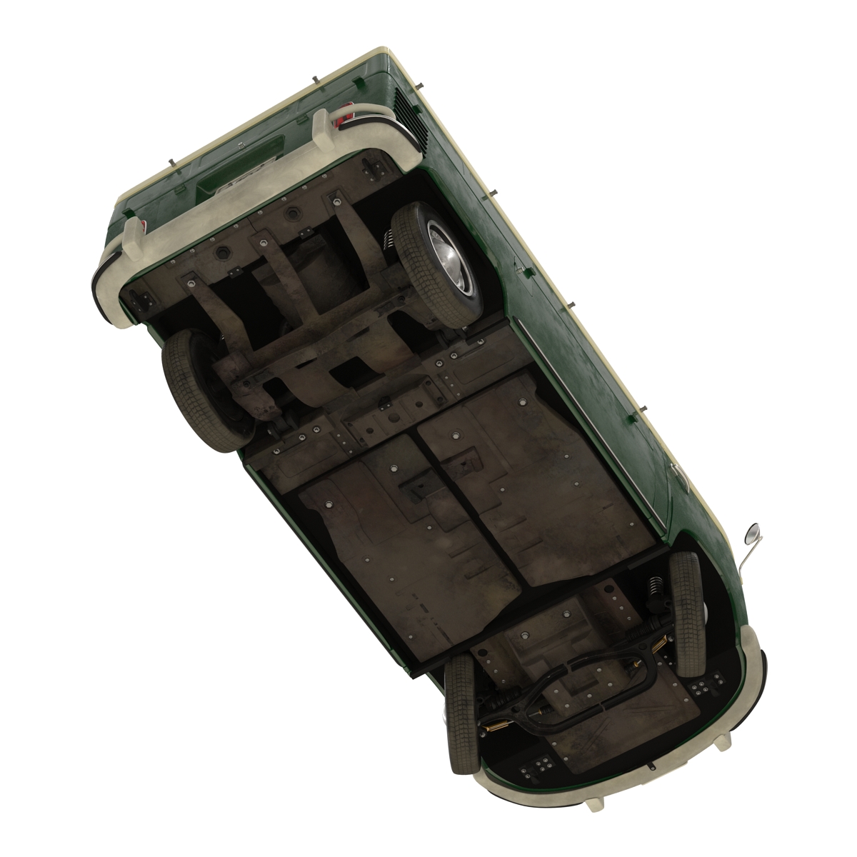 Volkswagen Type 2 Single Cab Pick Up Rigged Green 3D model