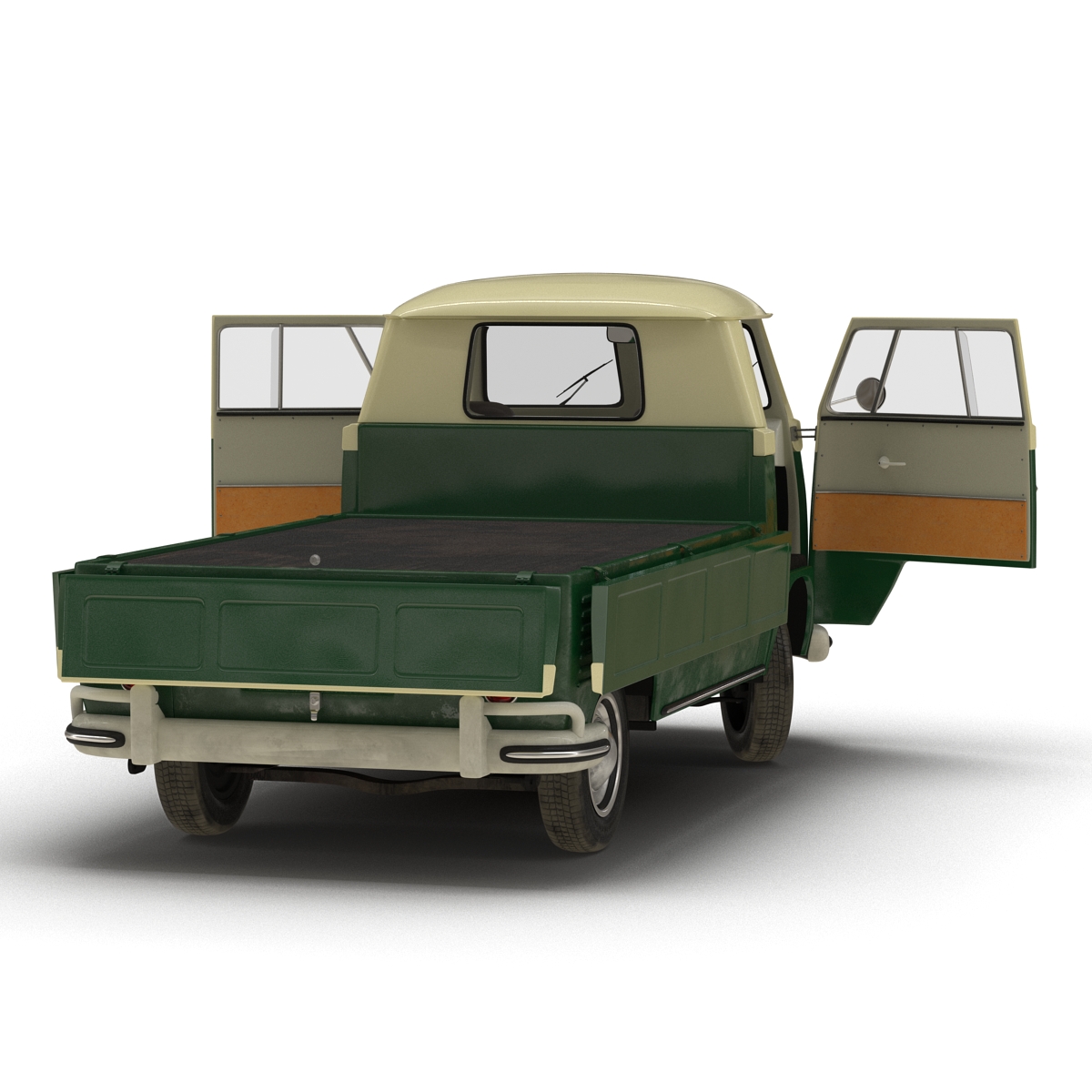 Volkswagen Type 2 Single Cab Pick Up Rigged Green 3D model