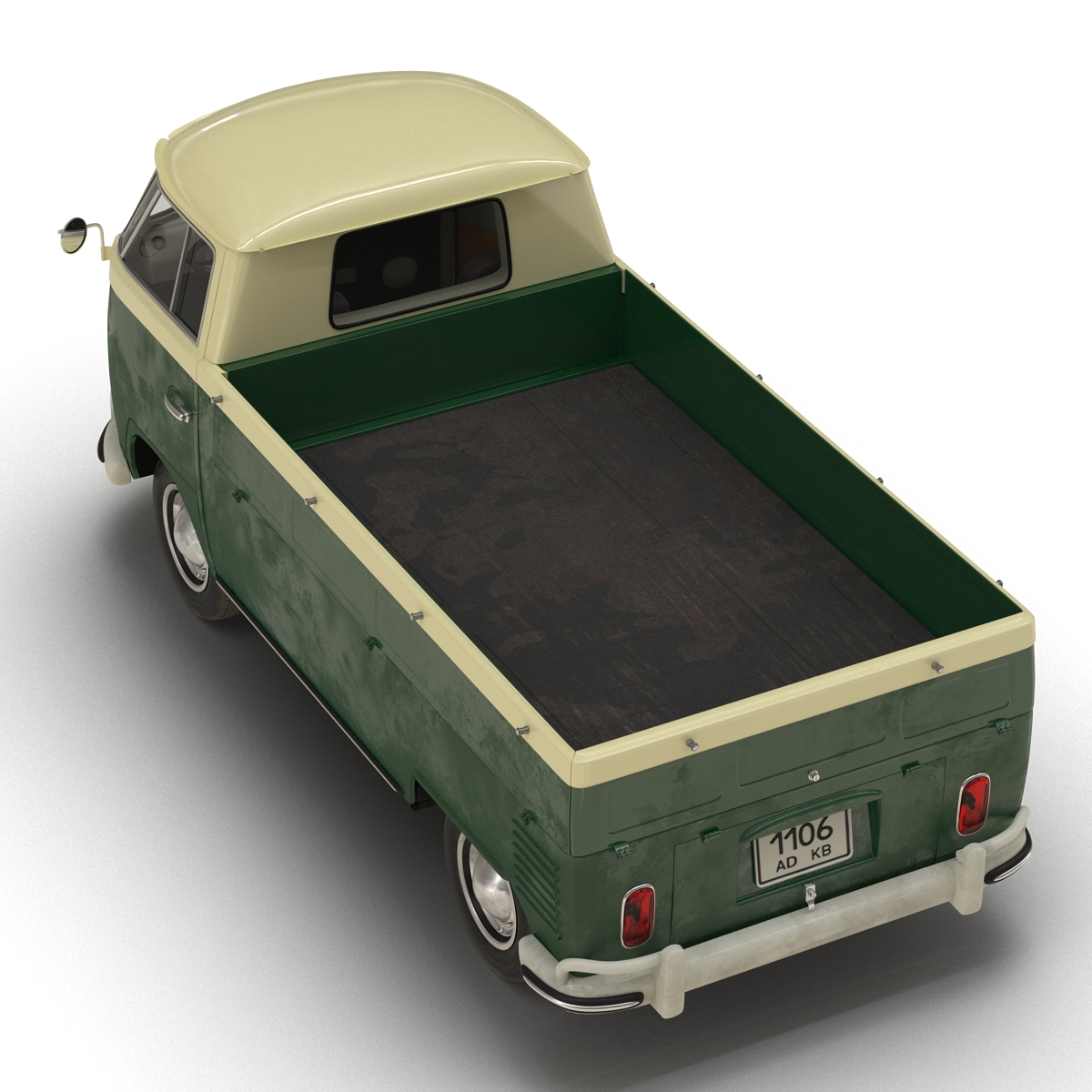 Volkswagen Type 2 Single Cab Pick Up Rigged Green 3D model