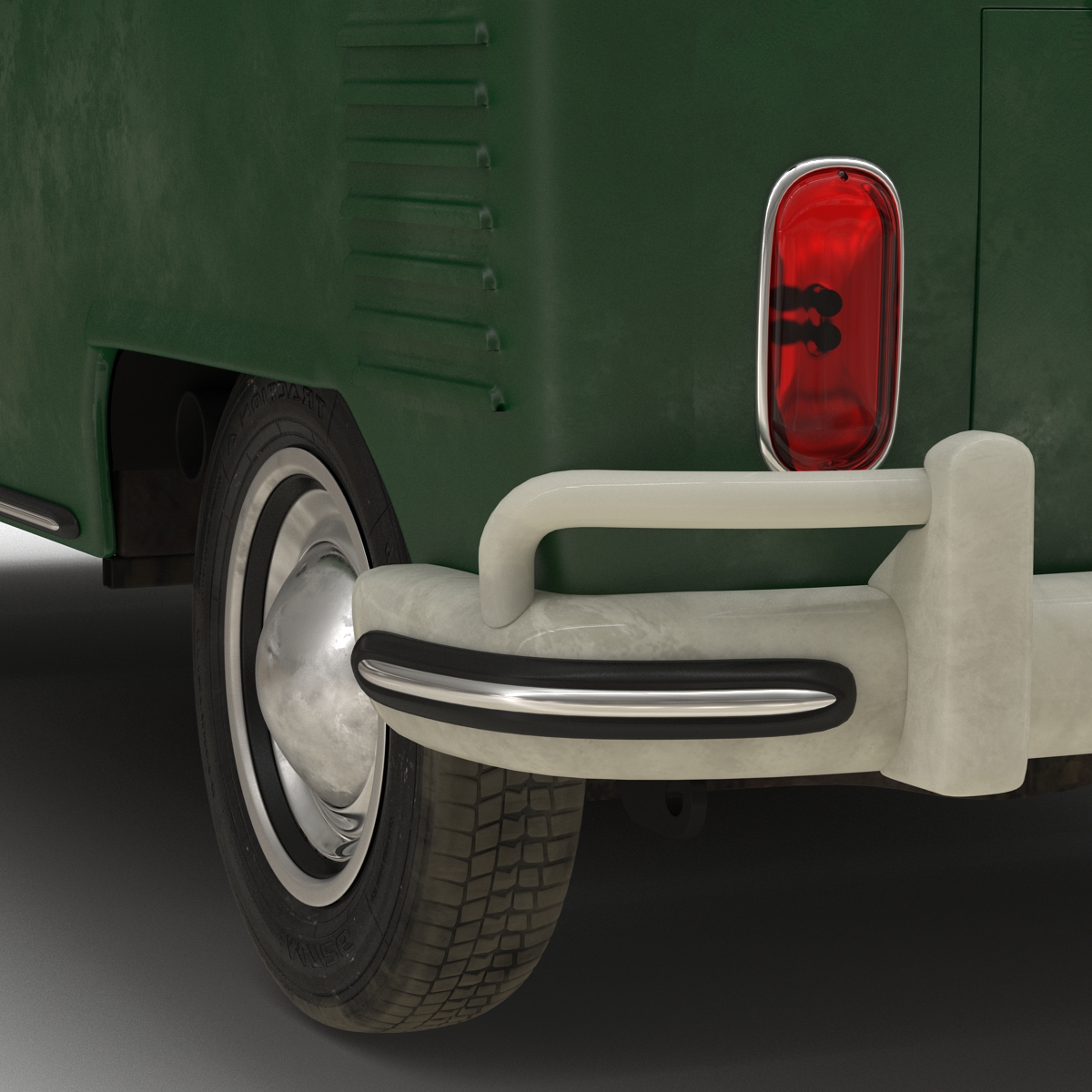 Volkswagen Type 2 Single Cab Pick Up Rigged Green 3D model