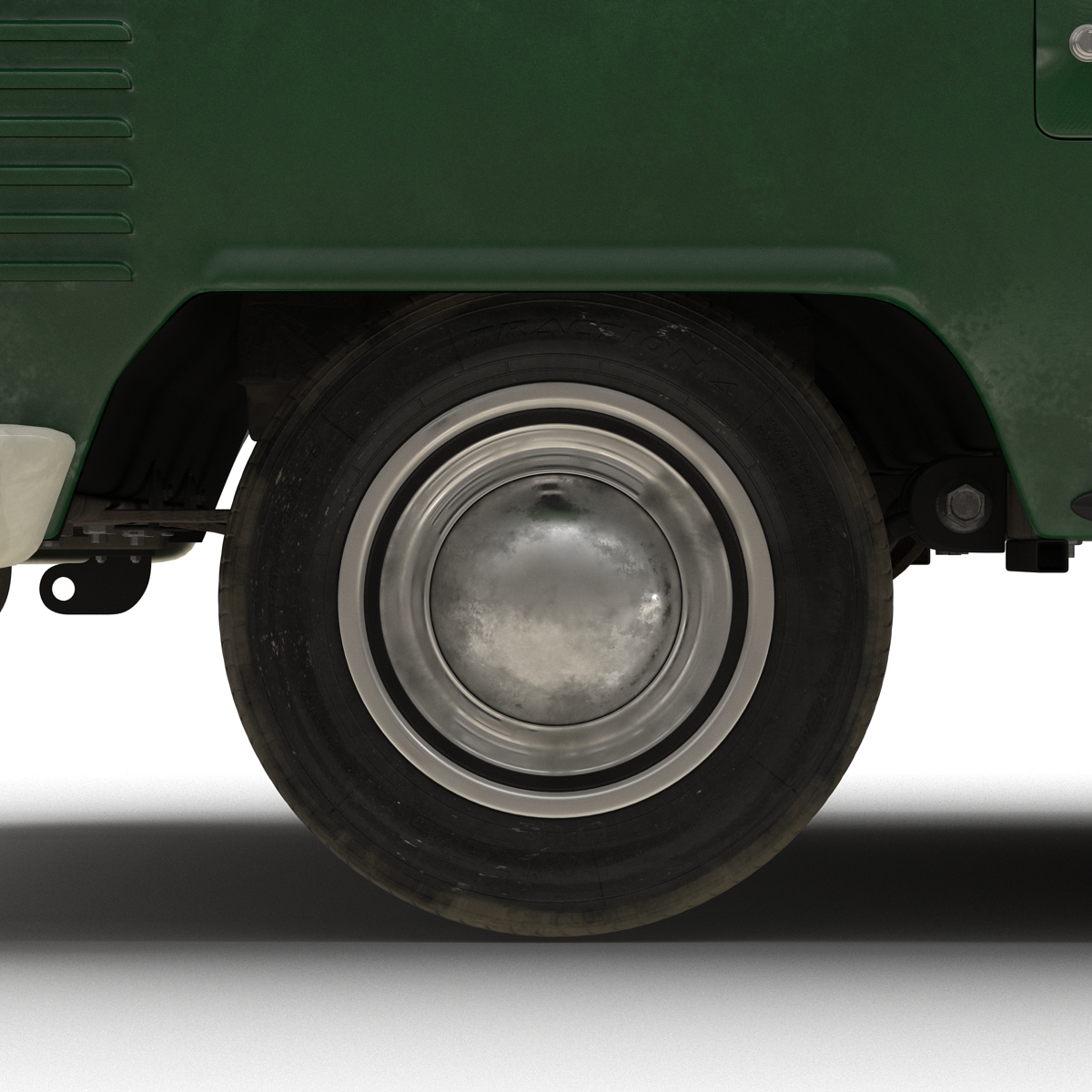 Volkswagen Type 2 Single Cab Pick Up Rigged Green 3D model