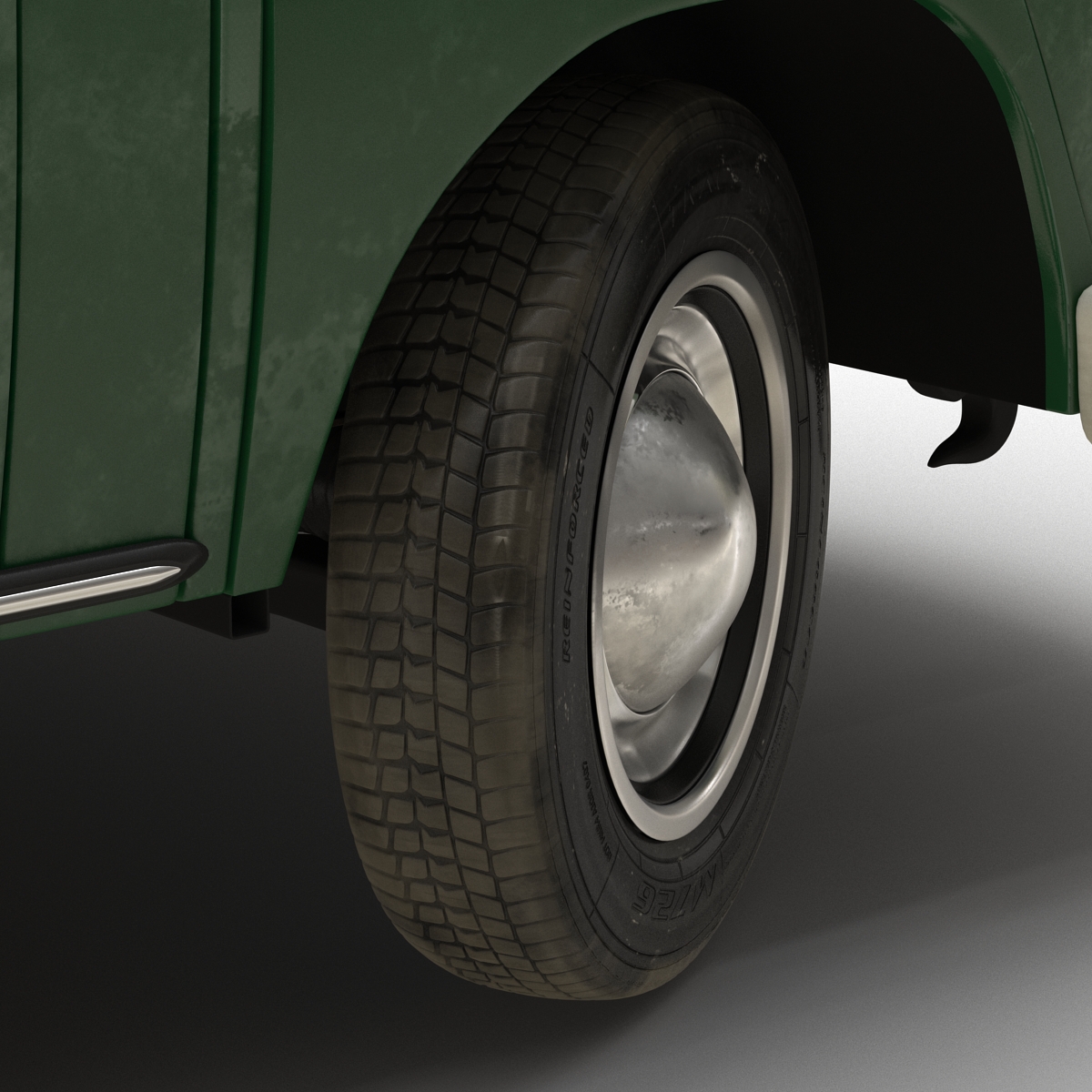 Volkswagen Type 2 Single Cab Pick Up Rigged Green 3D model