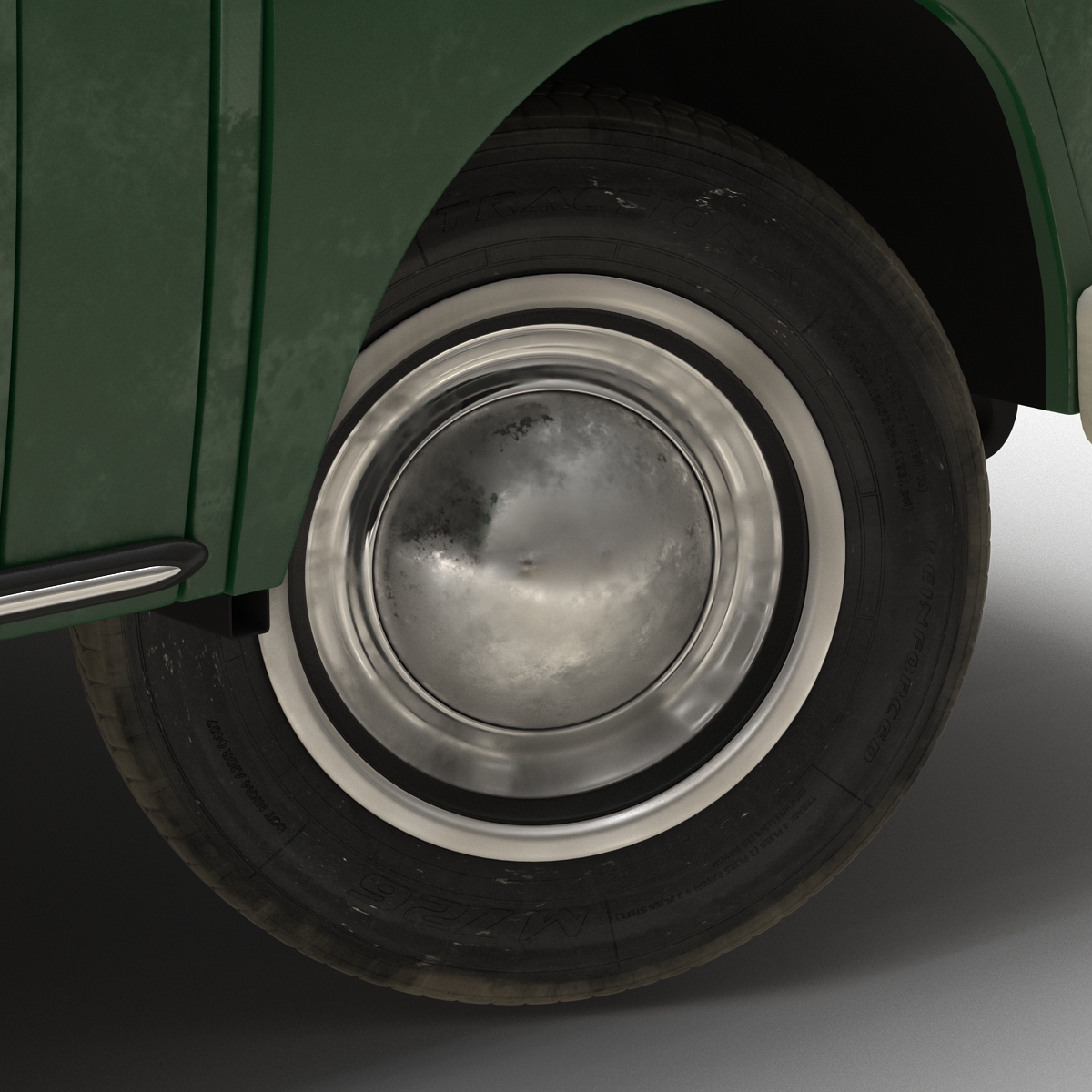 Volkswagen Type 2 Single Cab Pick Up Rigged Green 3D model