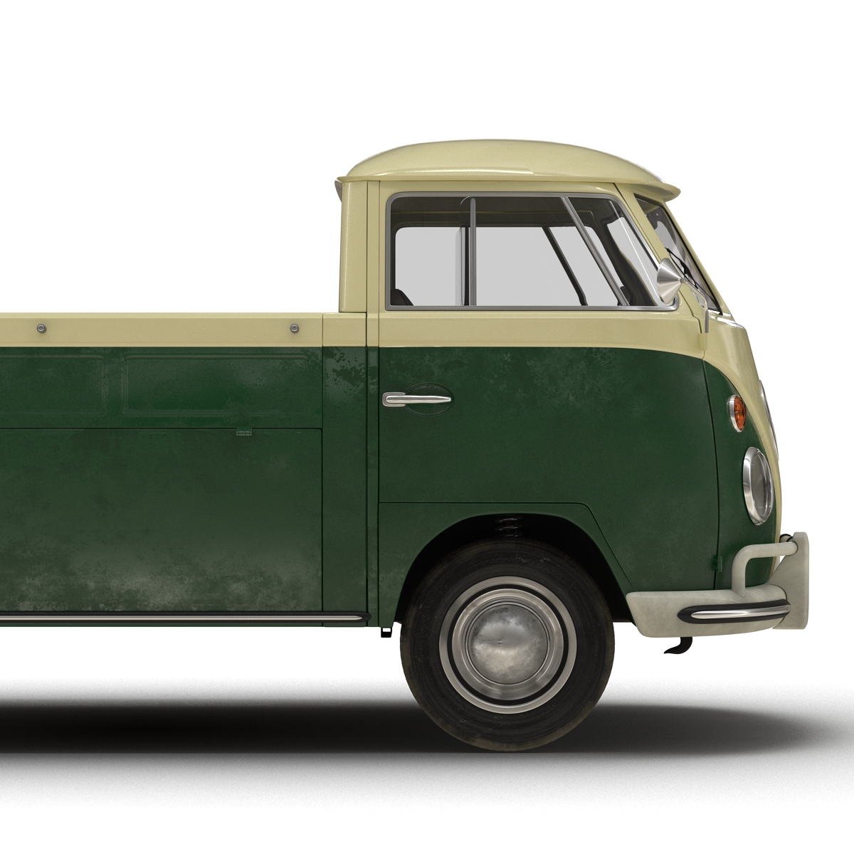 Volkswagen Type 2 Single Cab Pick Up Rigged Green 3D model