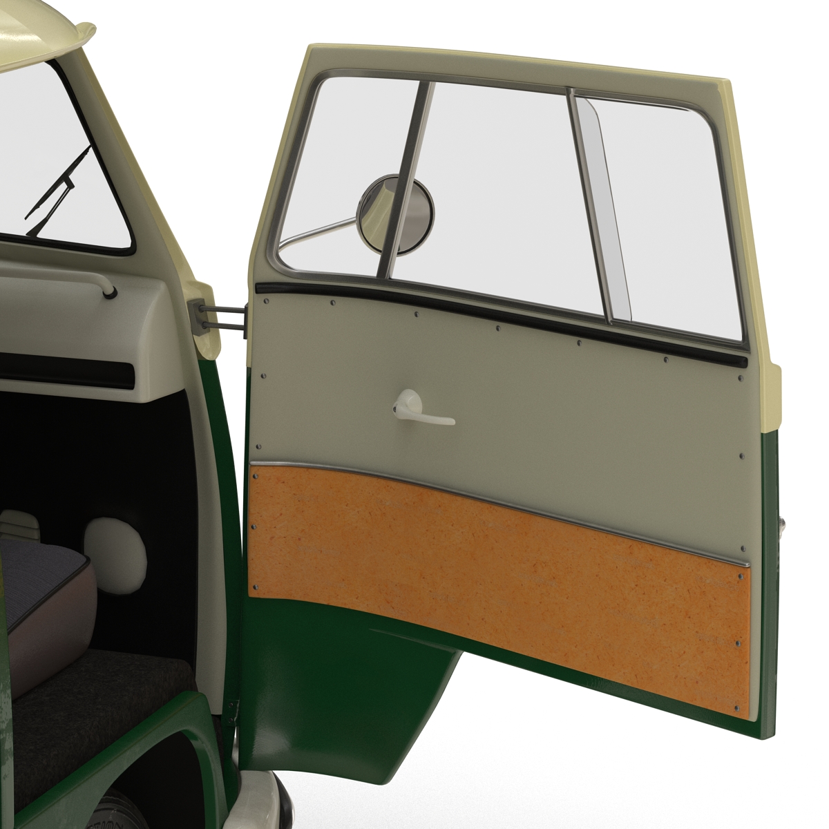 Volkswagen Type 2 Single Cab Pick Up Rigged Green 3D model