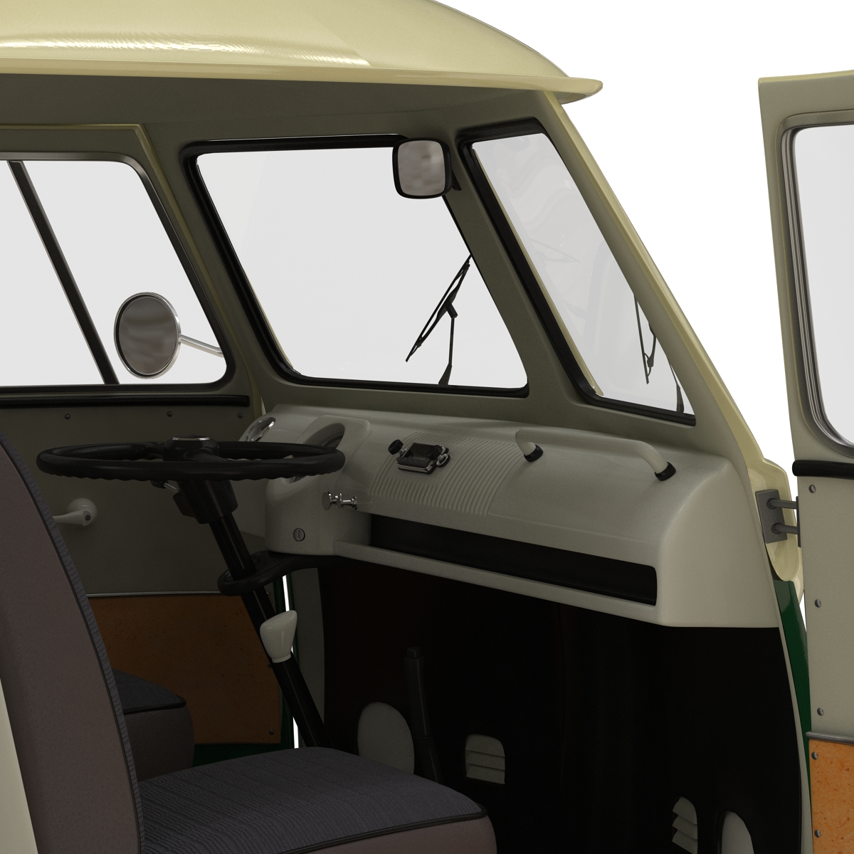 Volkswagen Type 2 Single Cab Pick Up Rigged Green 3D model