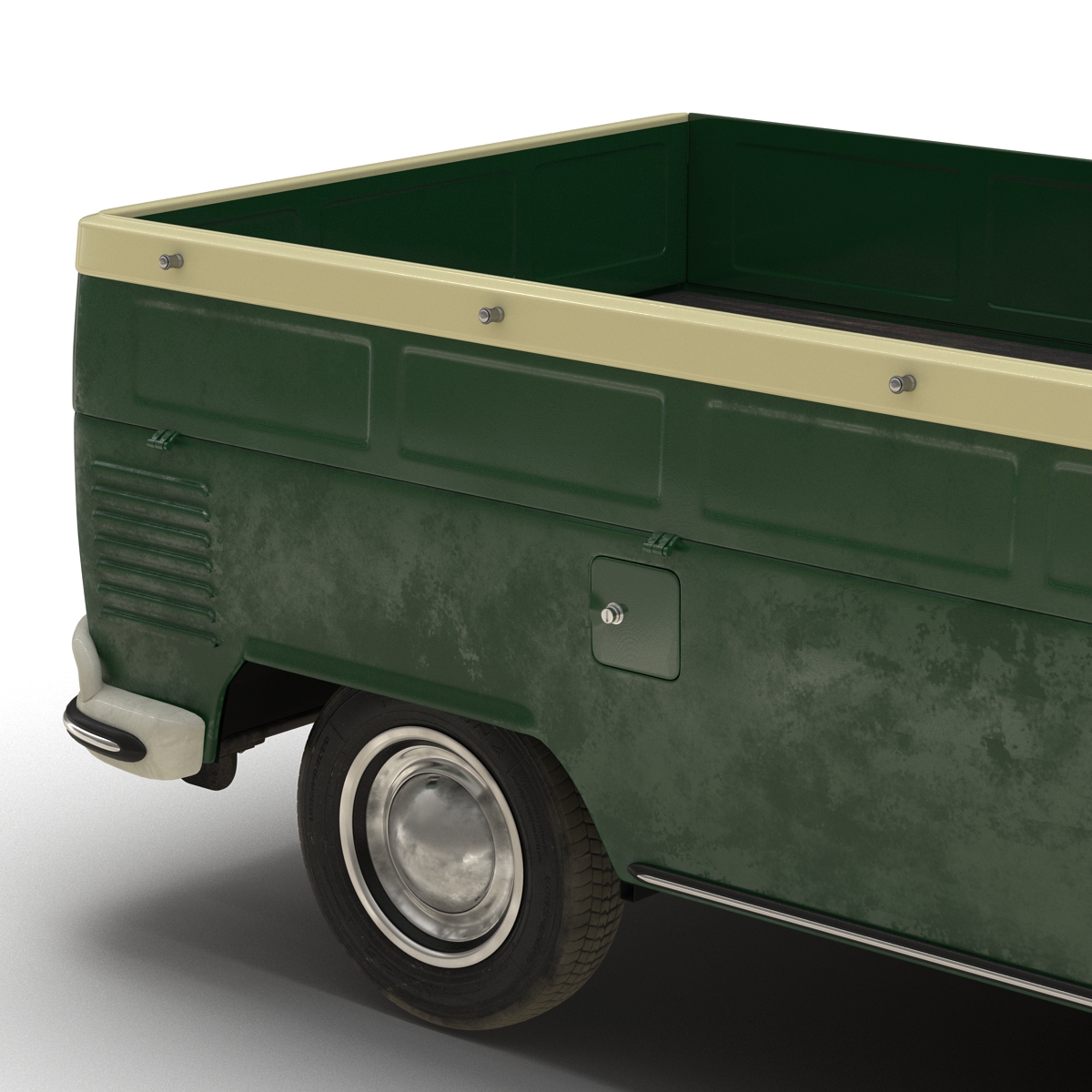 Volkswagen Type 2 Single Cab Pick Up Rigged Green 3D model