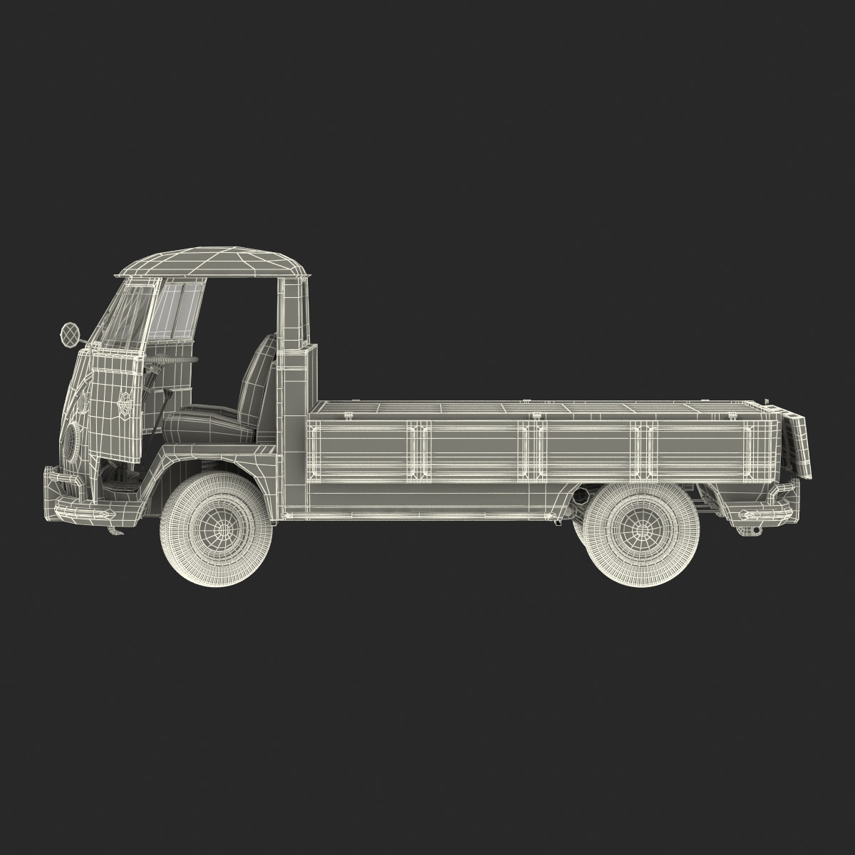 Volkswagen Type 2 Single Cab Pick Up Rigged Green 3D model