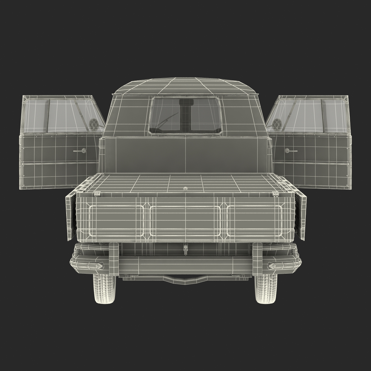 Volkswagen Type 2 Single Cab Pick Up Rigged Green 3D model