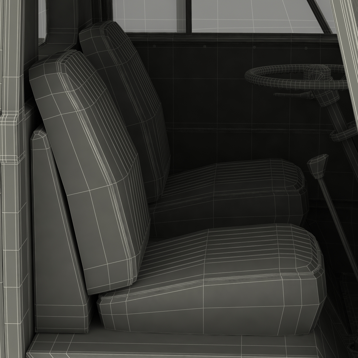 Volkswagen Type 2 Single Cab Pick Up Rigged Green 3D model
