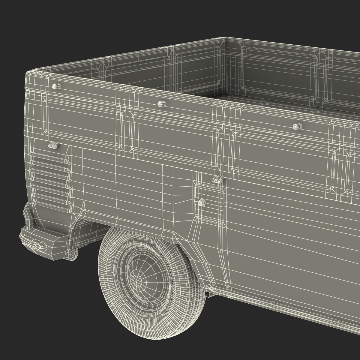 Volkswagen Type 2 Single Cab Pick Up Rigged Green 3D model