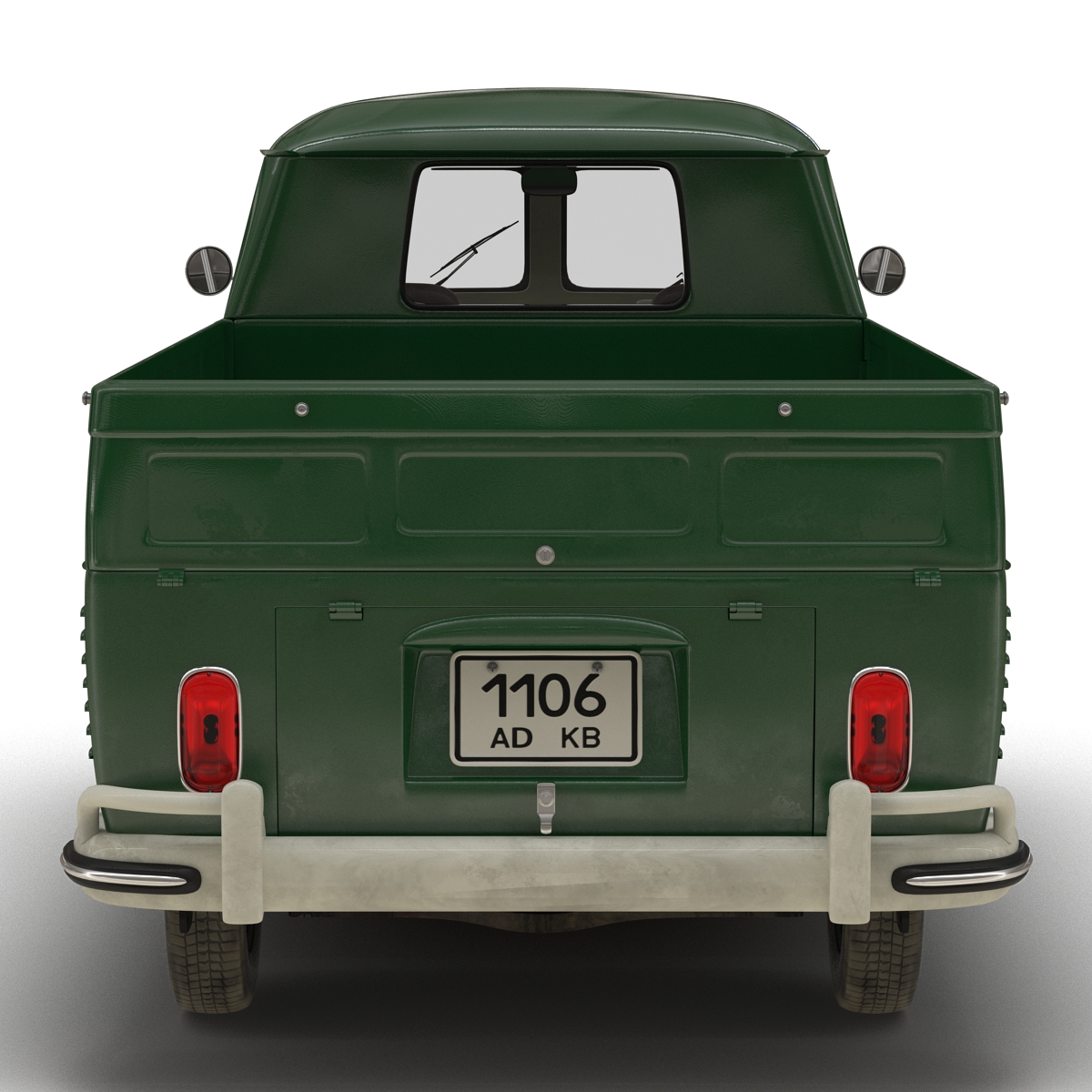 3D Volkswagen Type 2 Single Cab Pick Up Rigged Green 2