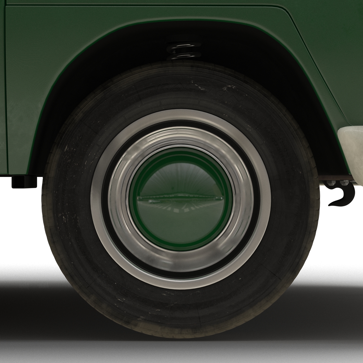 3D Volkswagen Type 2 Single Cab Pick Up Rigged Green 2