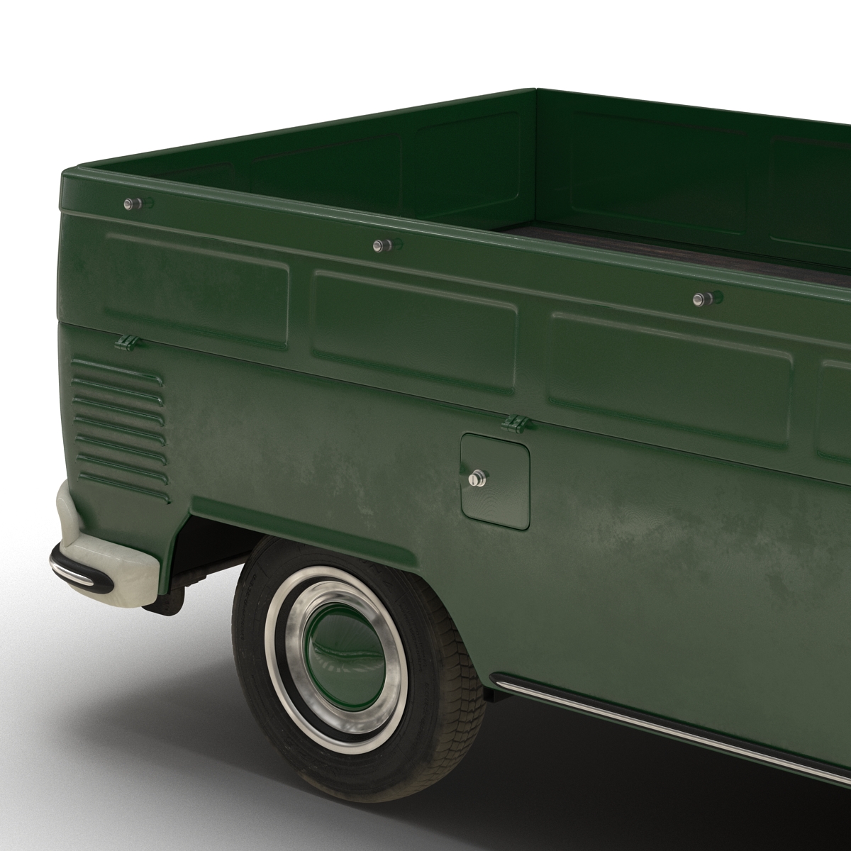 3D Volkswagen Type 2 Single Cab Pick Up Rigged Green 2