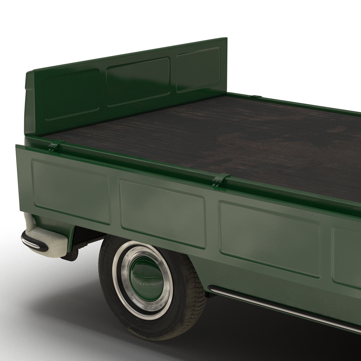 3D Volkswagen Type 2 Single Cab Pick Up Rigged Green 2