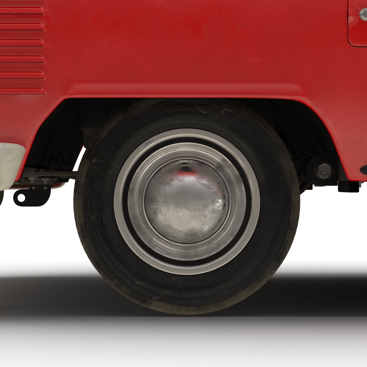 Volkswagen Type 2 Single Cab Pick Up Rigged Red 3D
