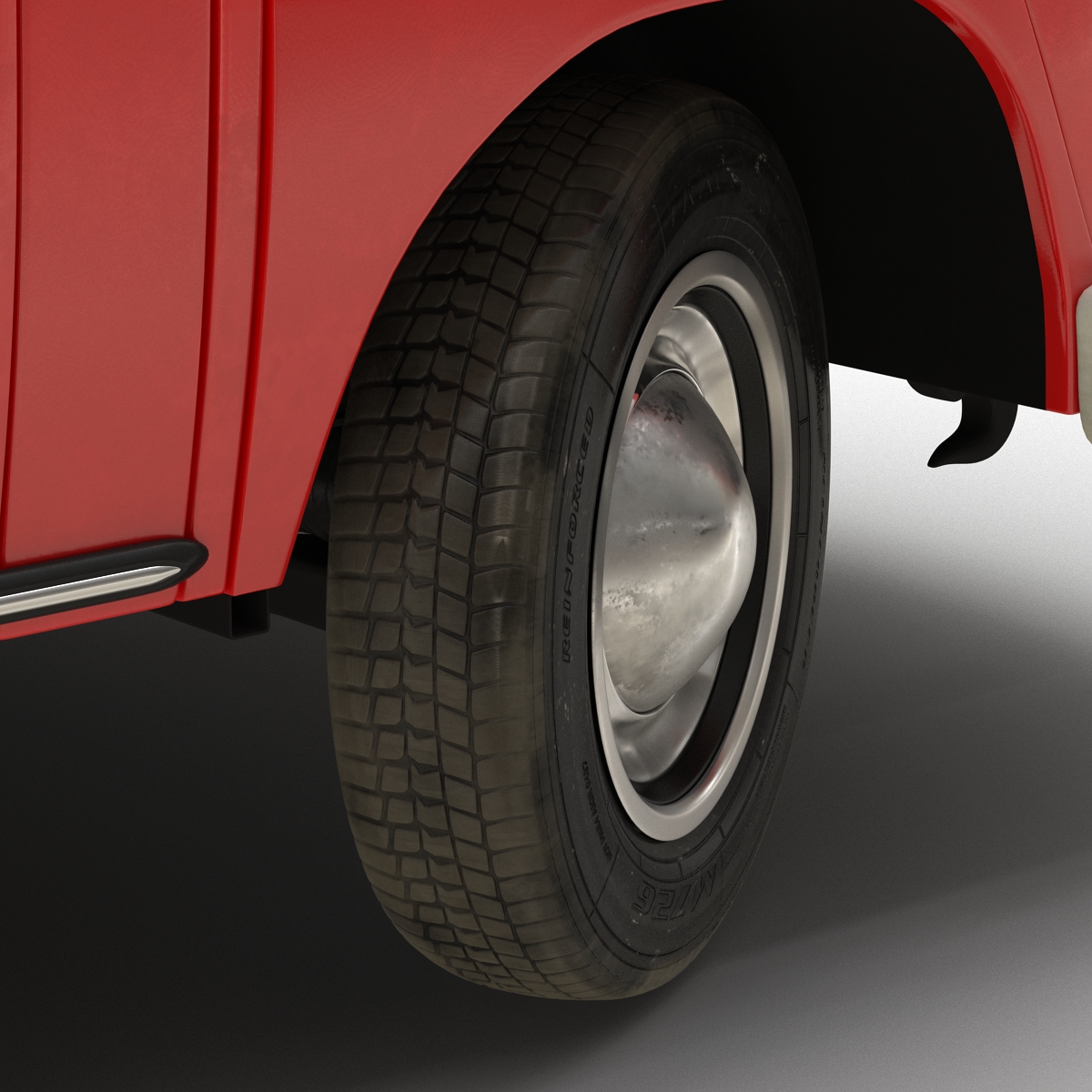 Volkswagen Type 2 Single Cab Pick Up Rigged Red 3D