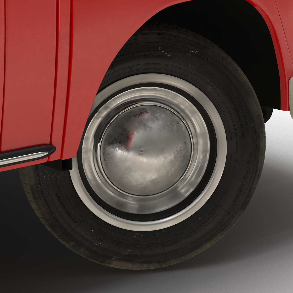 Volkswagen Type 2 Single Cab Pick Up Rigged Red 3D