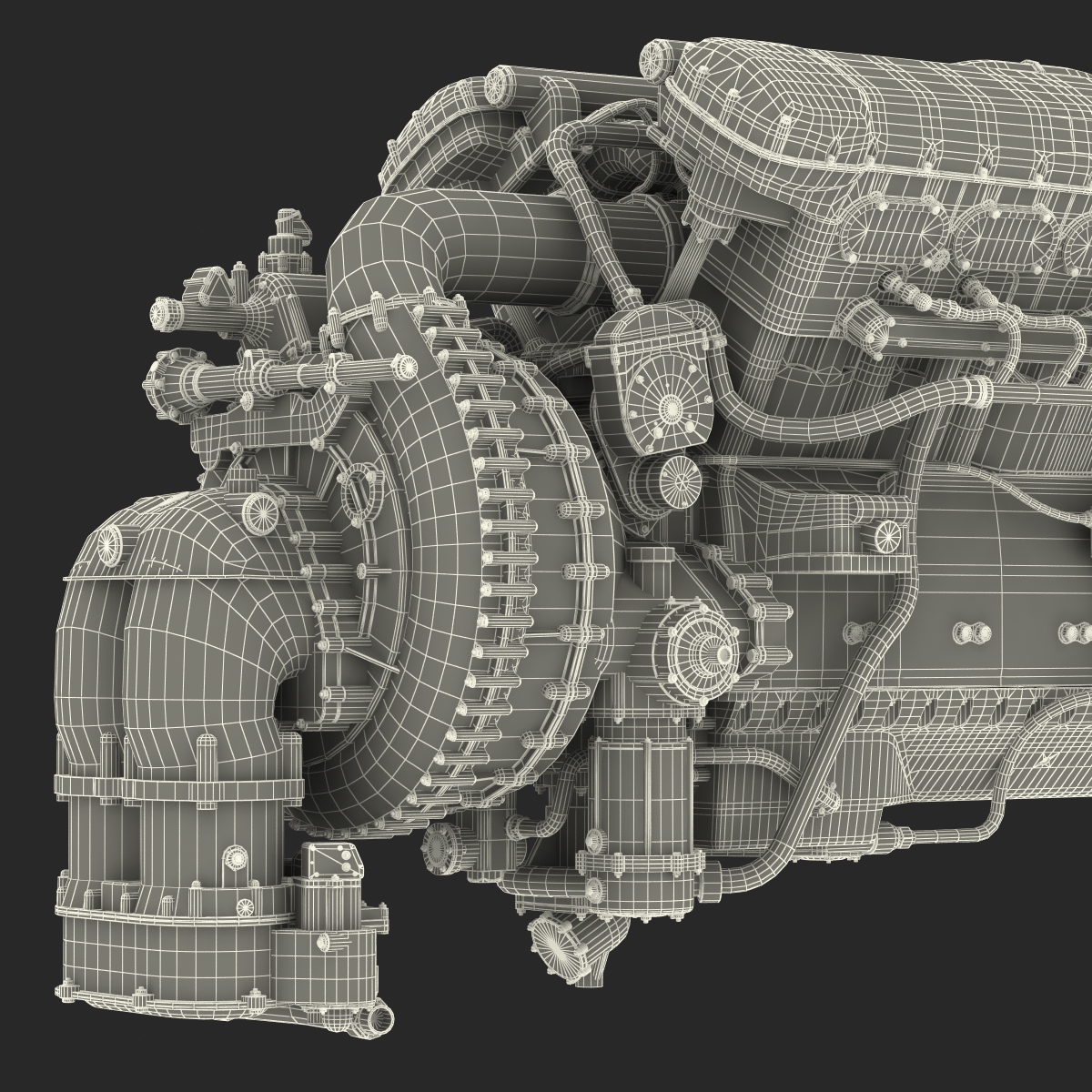 3D model Piston Aero Engine 2