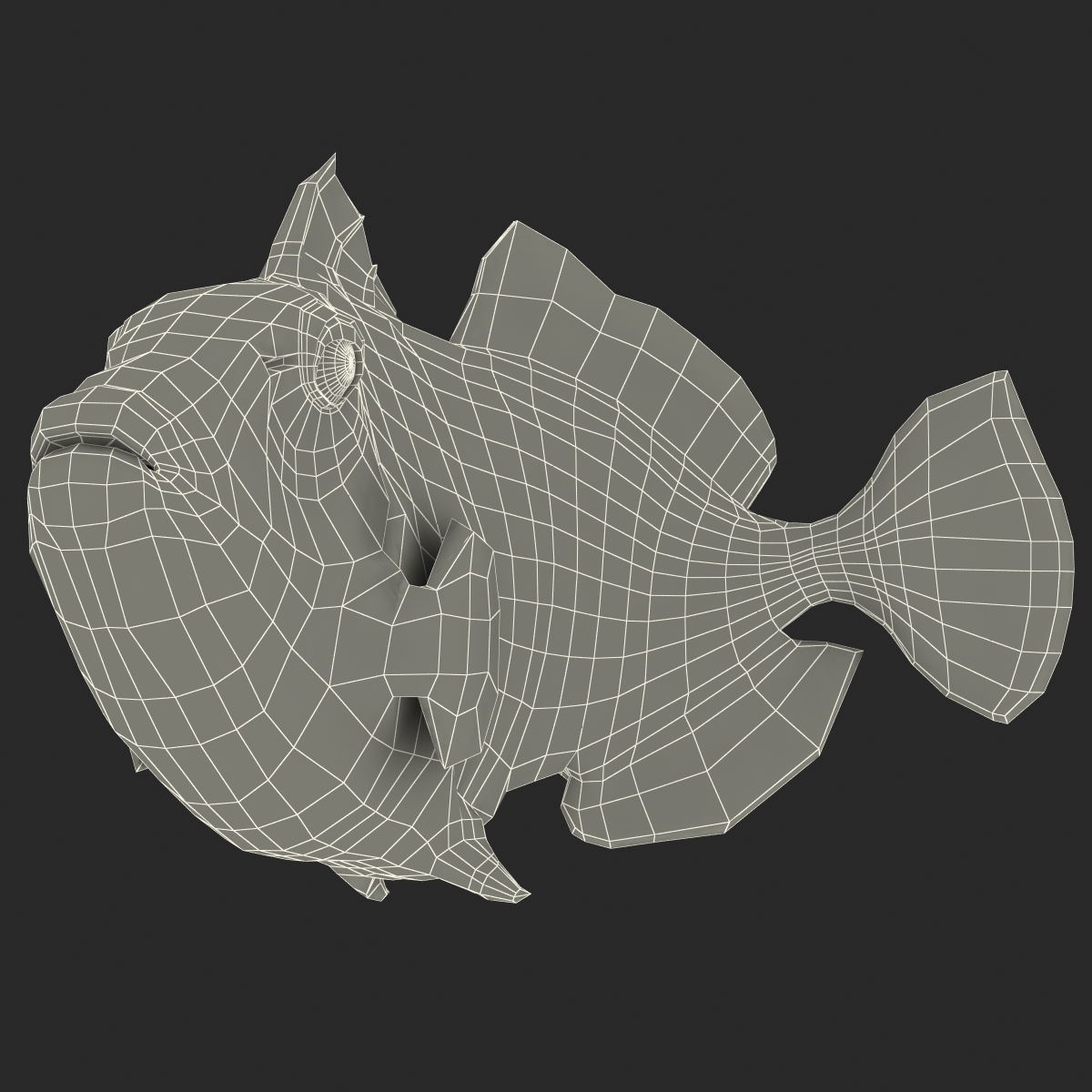 3D model Clown Trigger Fish Rigged