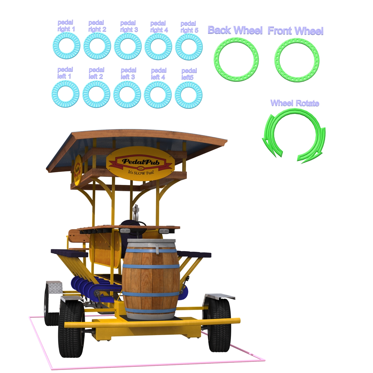 3D Pedal Pub Rigged