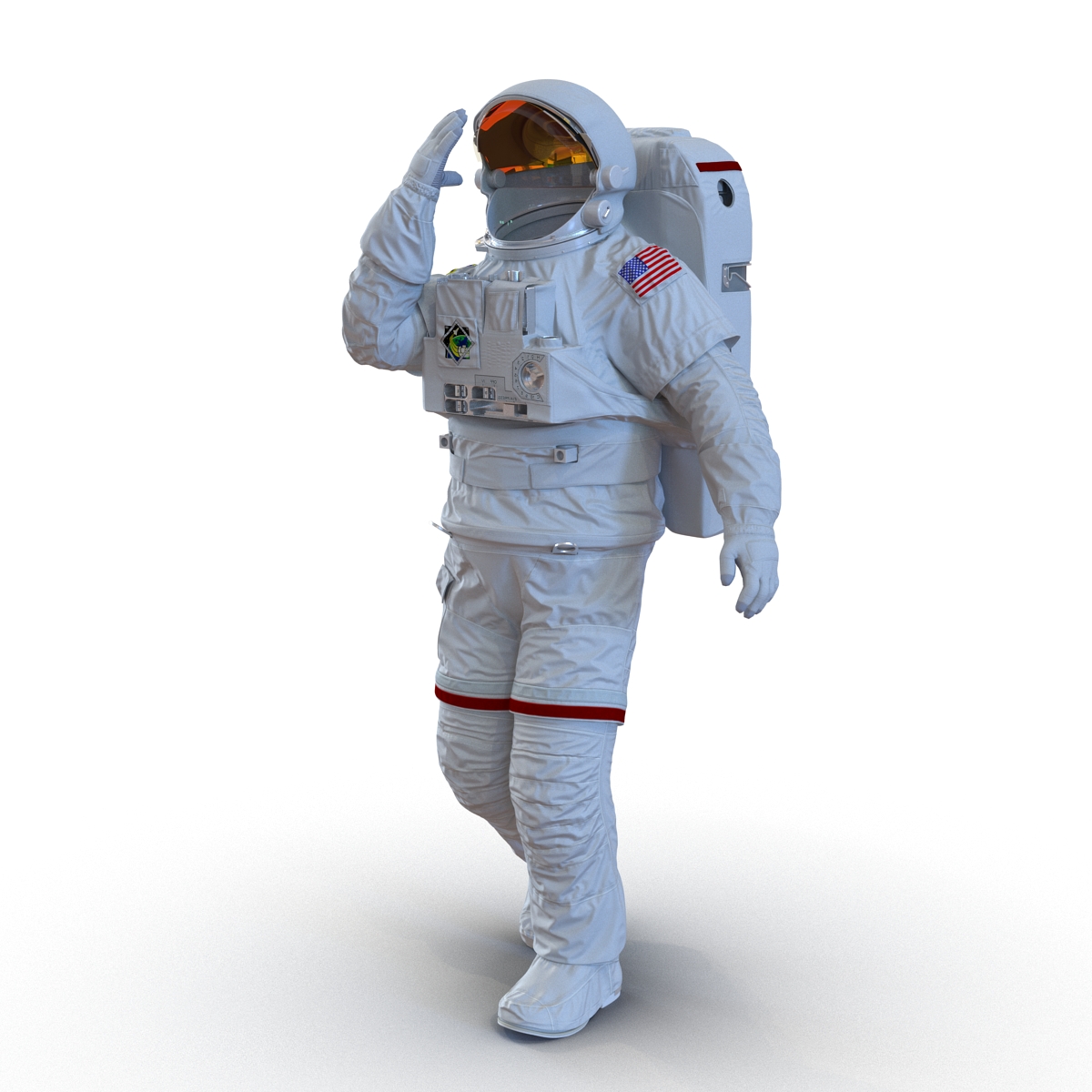 Extravehicular Mobility Unit without Visor Rigged 3D model