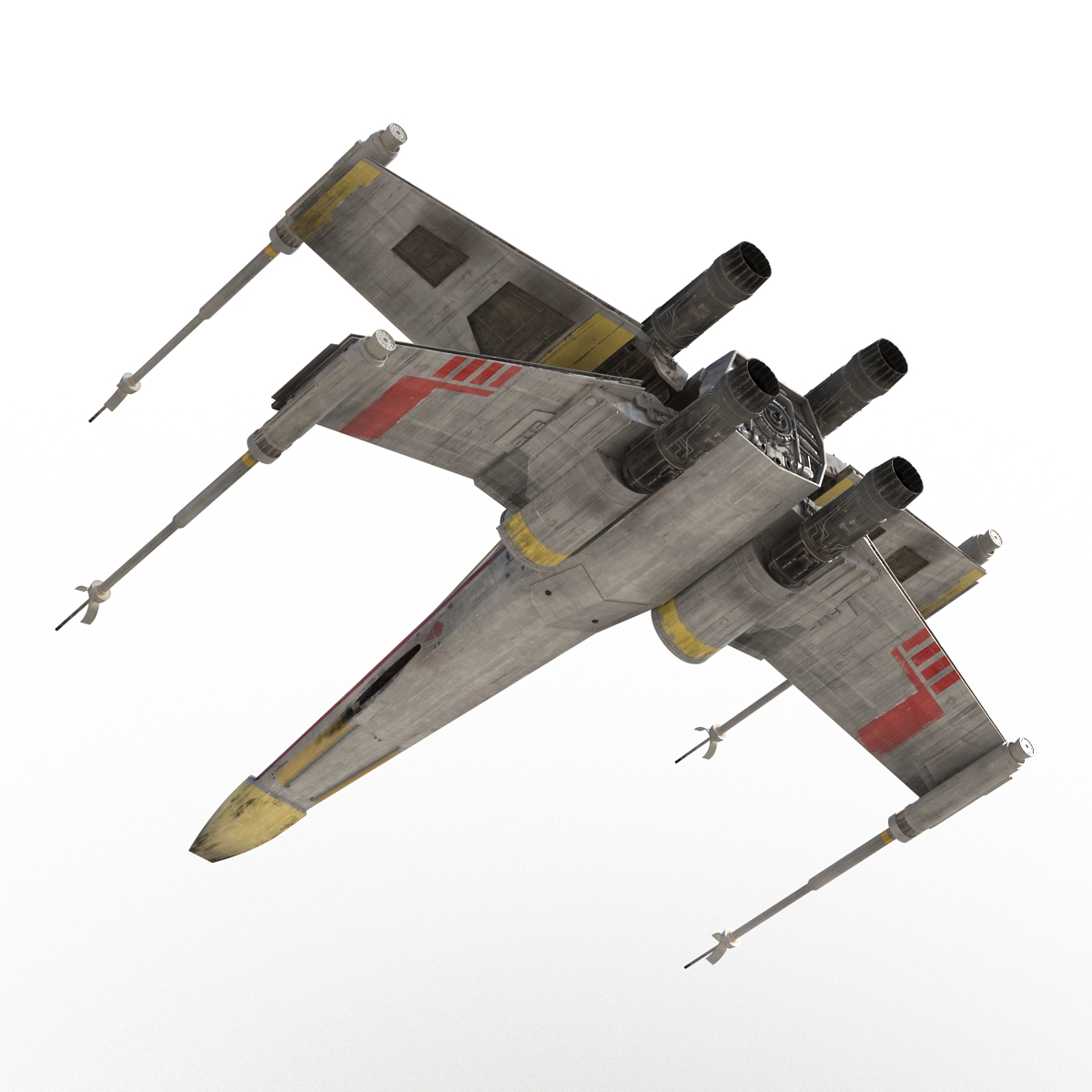 3D model Star Wars X Wing Starfighter Yellow