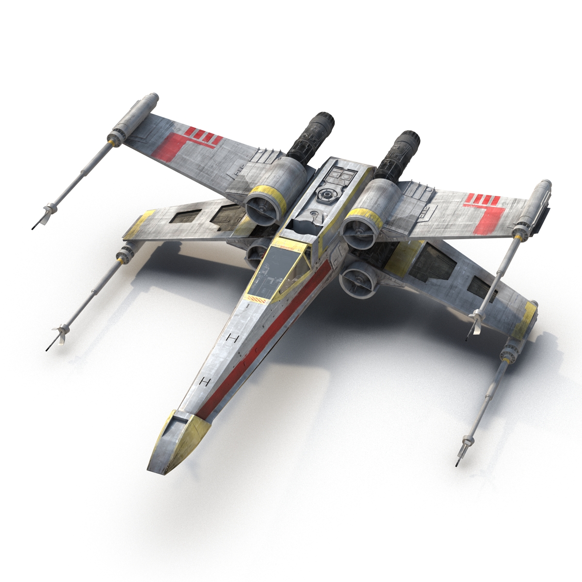 3D model Star Wars X Wing Starfighter Yellow