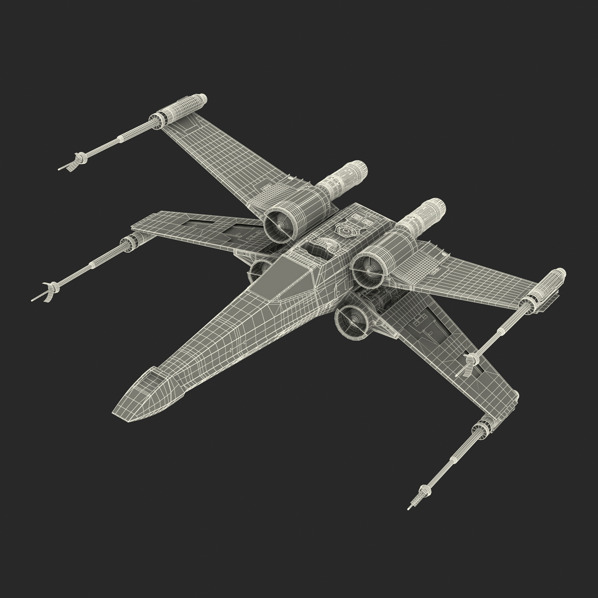 3D model Star Wars X Wing Starfighter Yellow