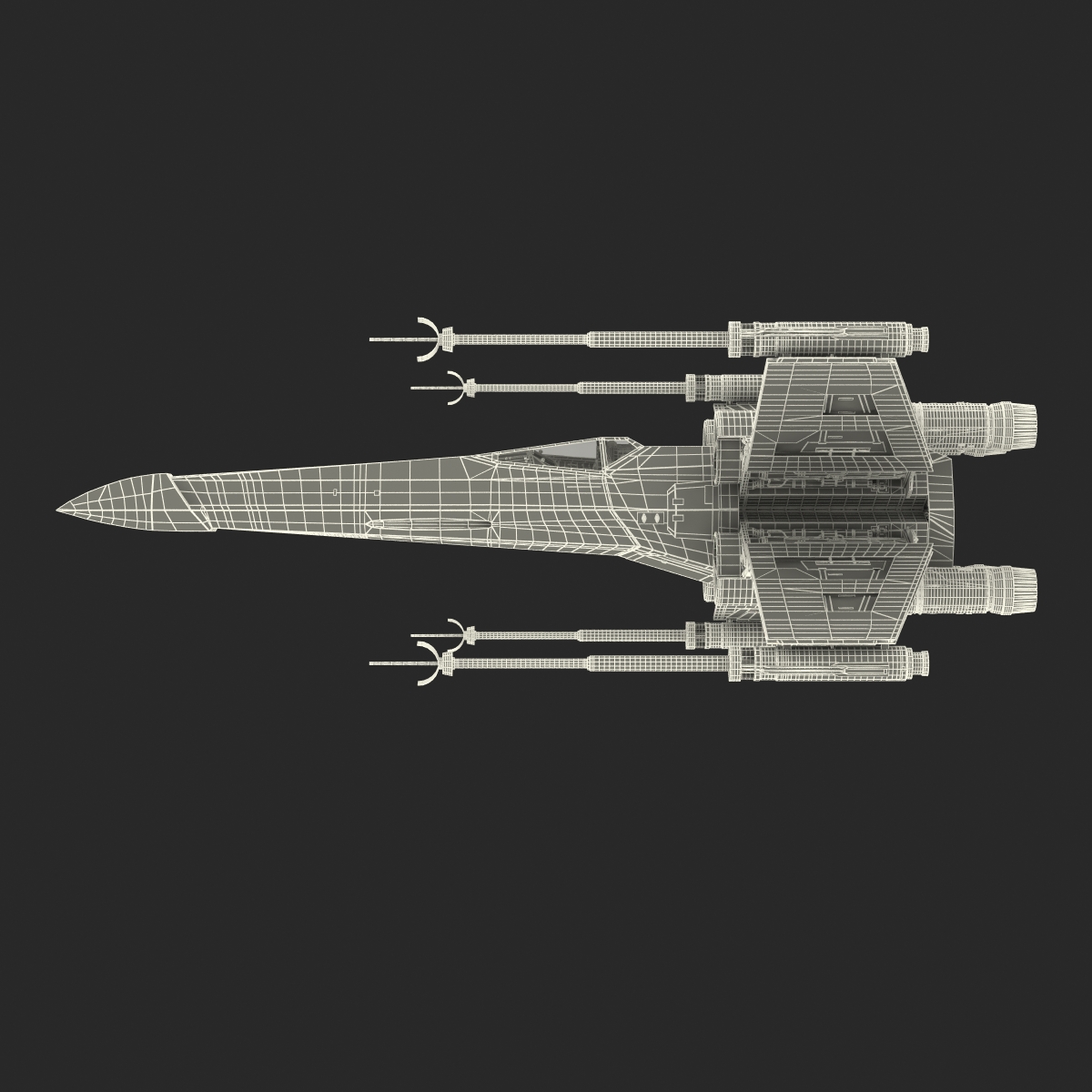 3D model Star Wars X Wing Starfighter Yellow