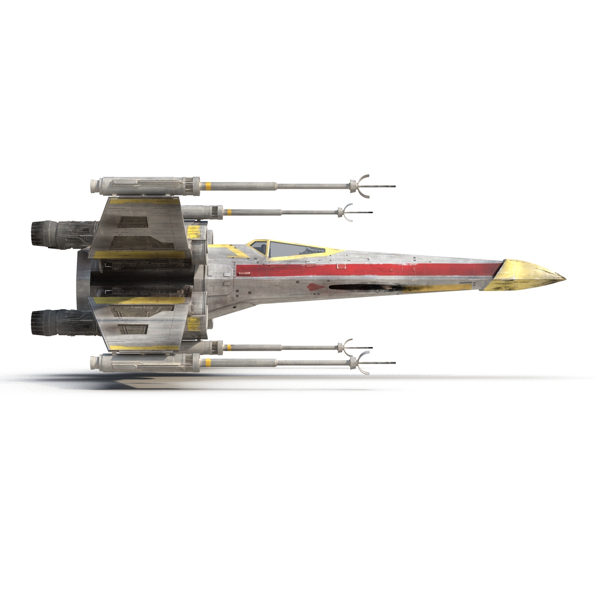 Star Wars X Wing Starfighter Rigged Yellow 3D