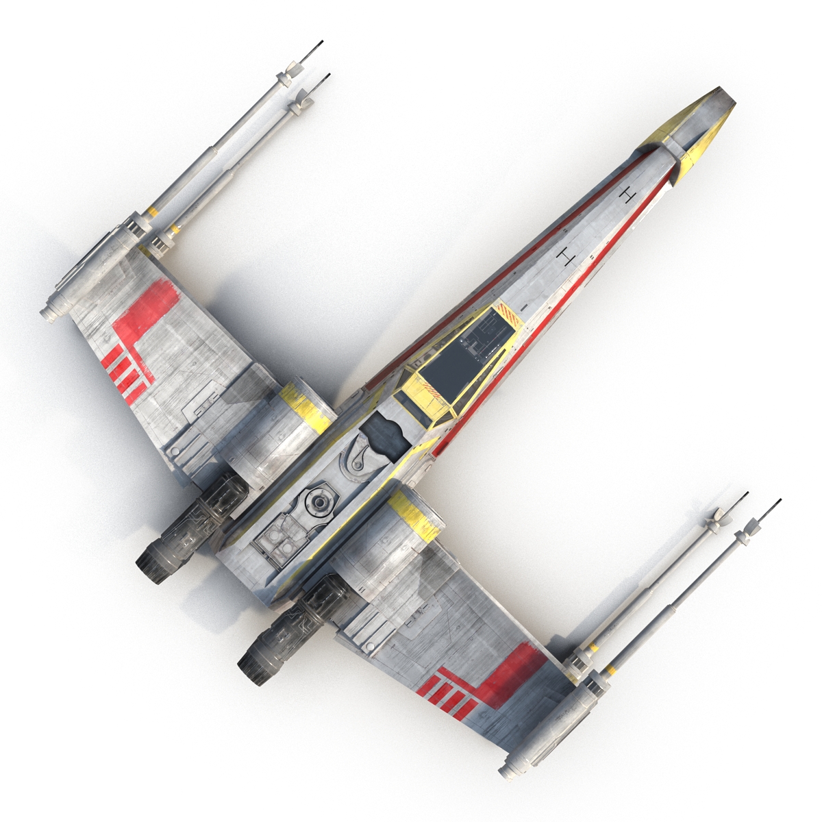 Star Wars X Wing Starfighter Rigged Yellow 3D