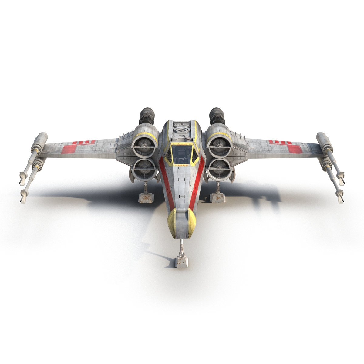 Star Wars X Wing Starfighter Rigged Yellow 3D