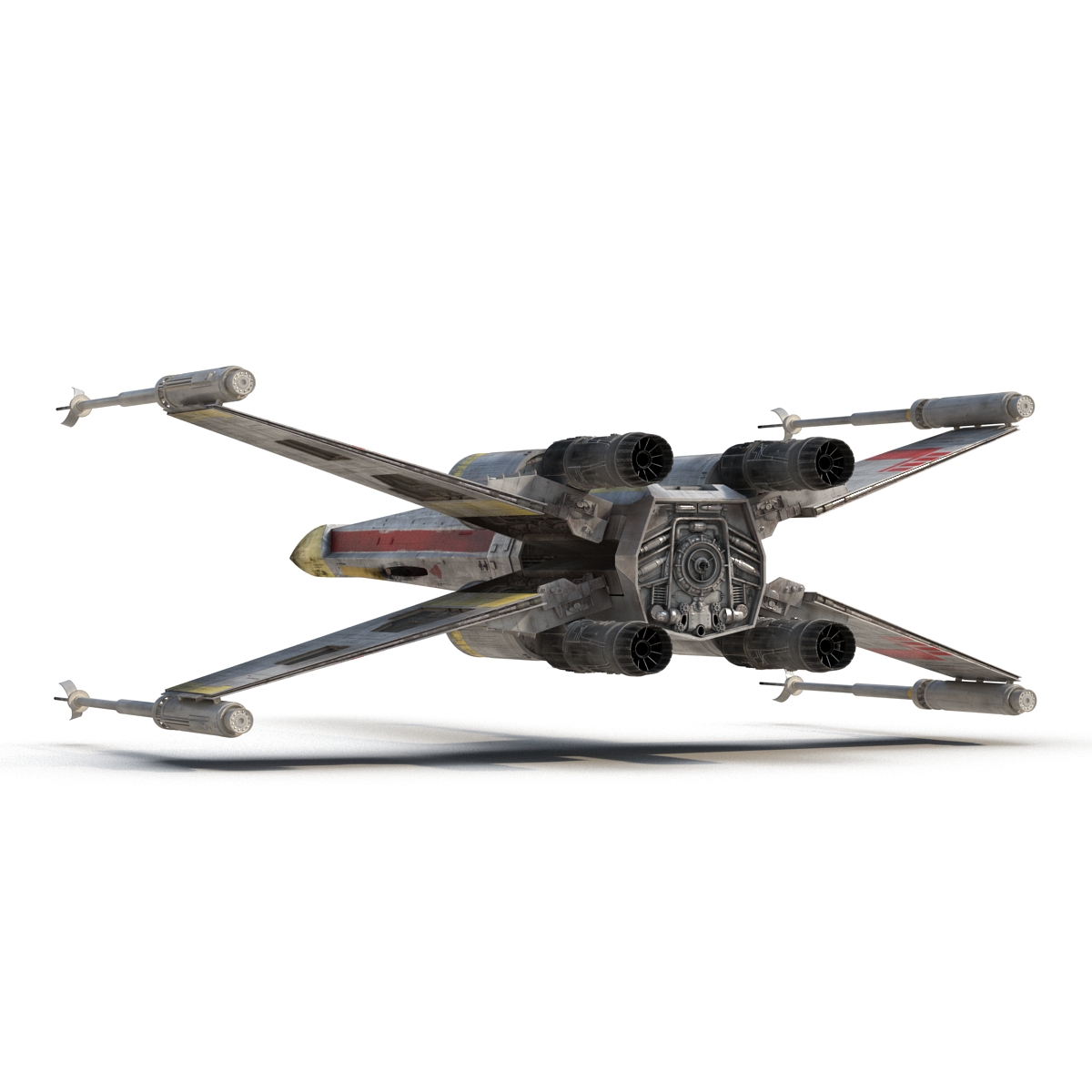 Star Wars X Wing Starfighter Rigged Yellow 3D