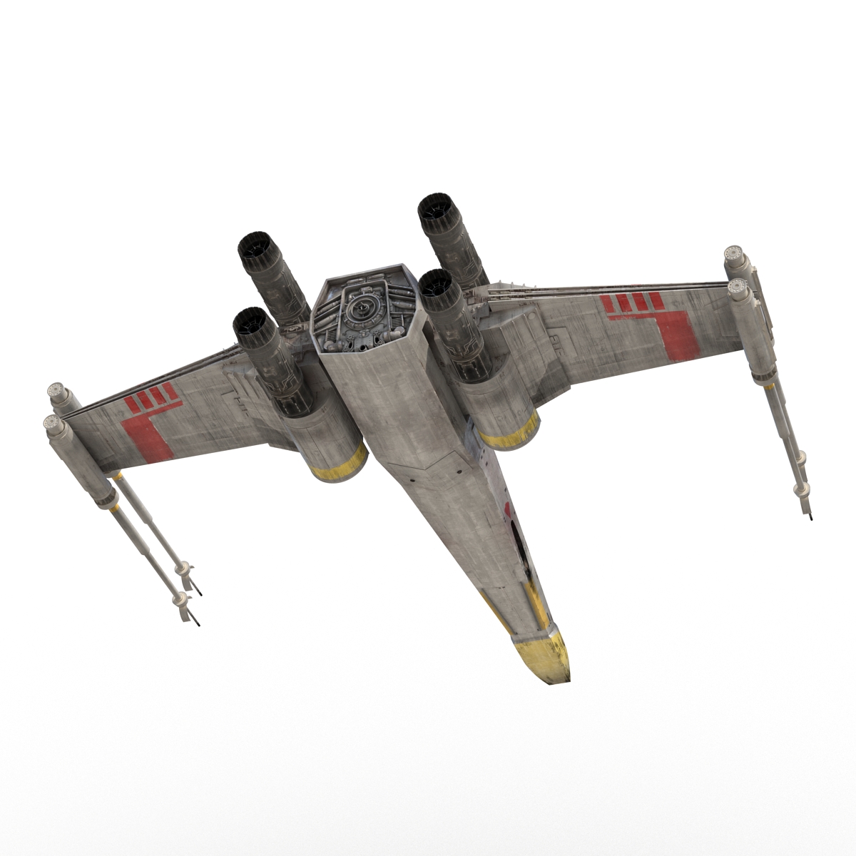 Star Wars X Wing Starfighter Rigged Yellow 3D