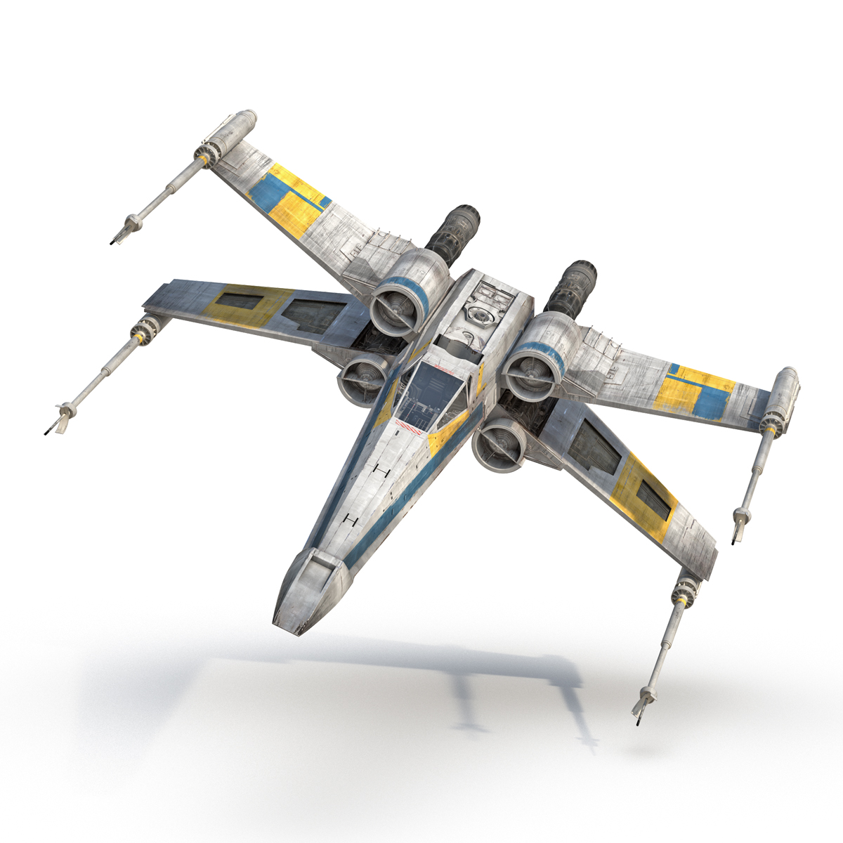 3D Star Wars X Wing Starfighter Blue model